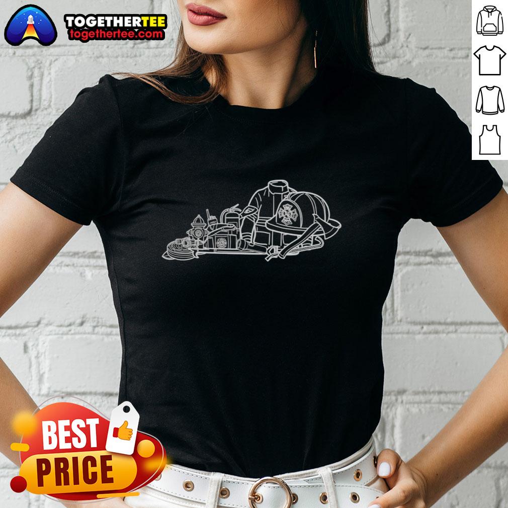 Official The Kentucky Firefighter Outline T-Shirt - Image 3