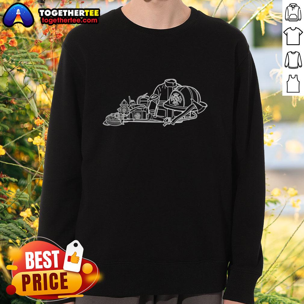 Official The Kentucky Firefighter Outline T-Shirt - Image 5