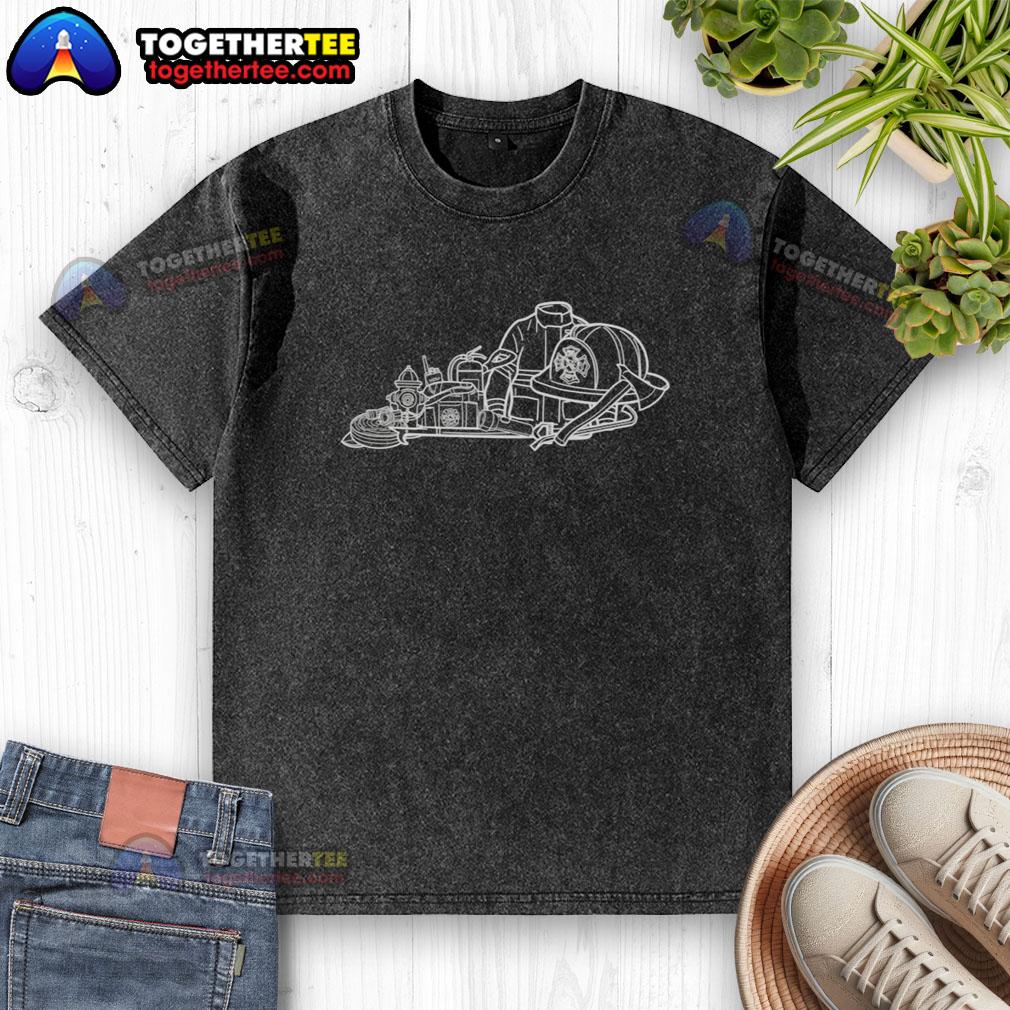 Official The Kentucky Firefighter Outline T-Shirt - Image 6