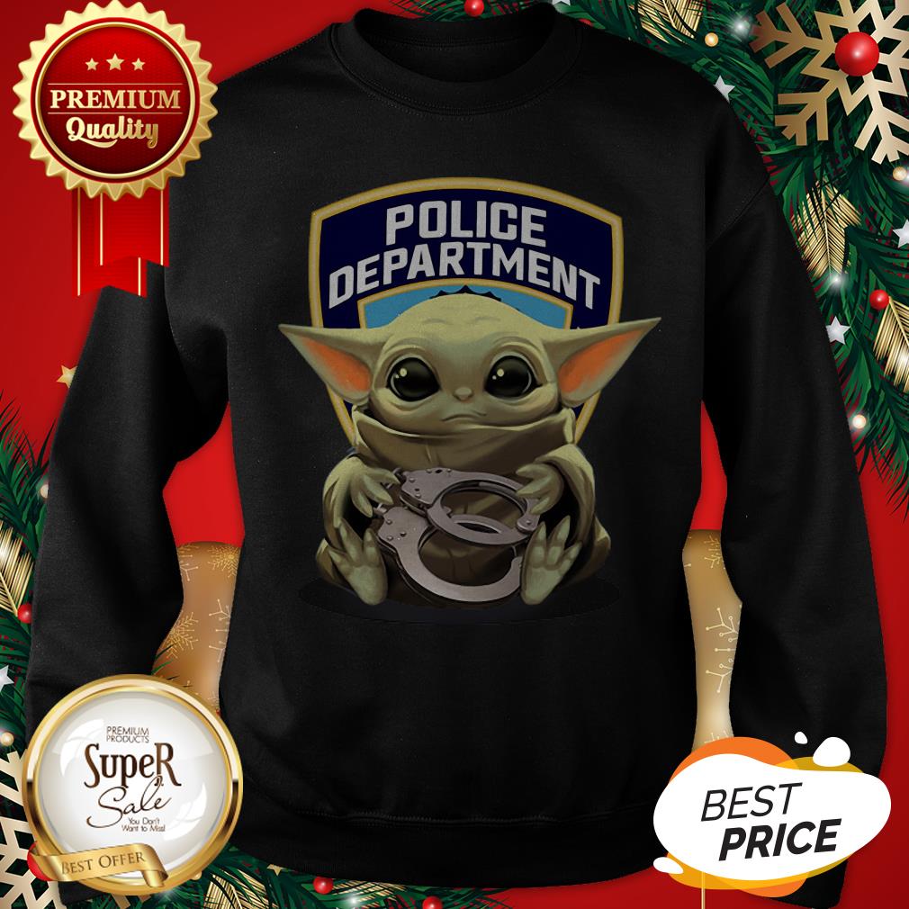 Official Baby Yoda Hugging Police Department Shirt - Image 4