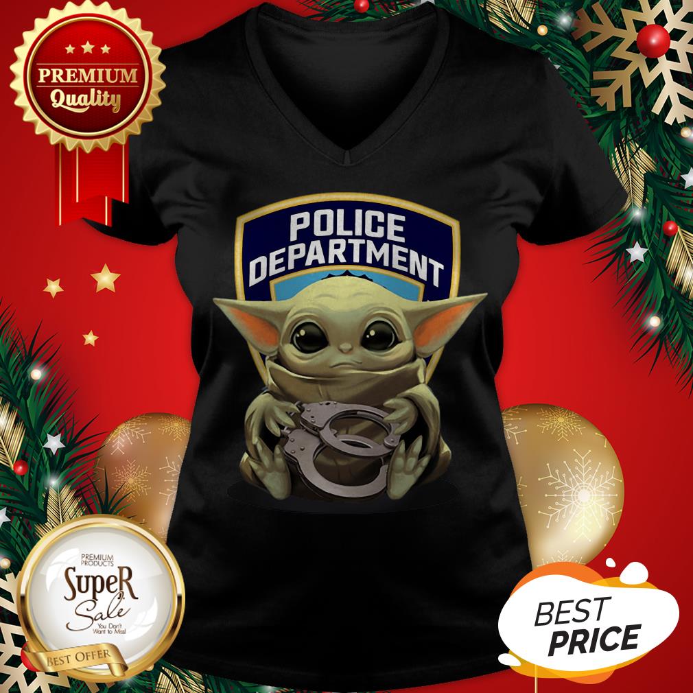 Official Baby Yoda Hugging Police Department Shirt - Image 2