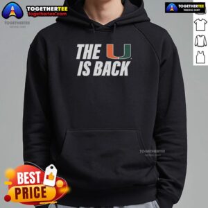 Alternative view of Good Miami Hurricanes NCAA The U Is Back T-Shirt