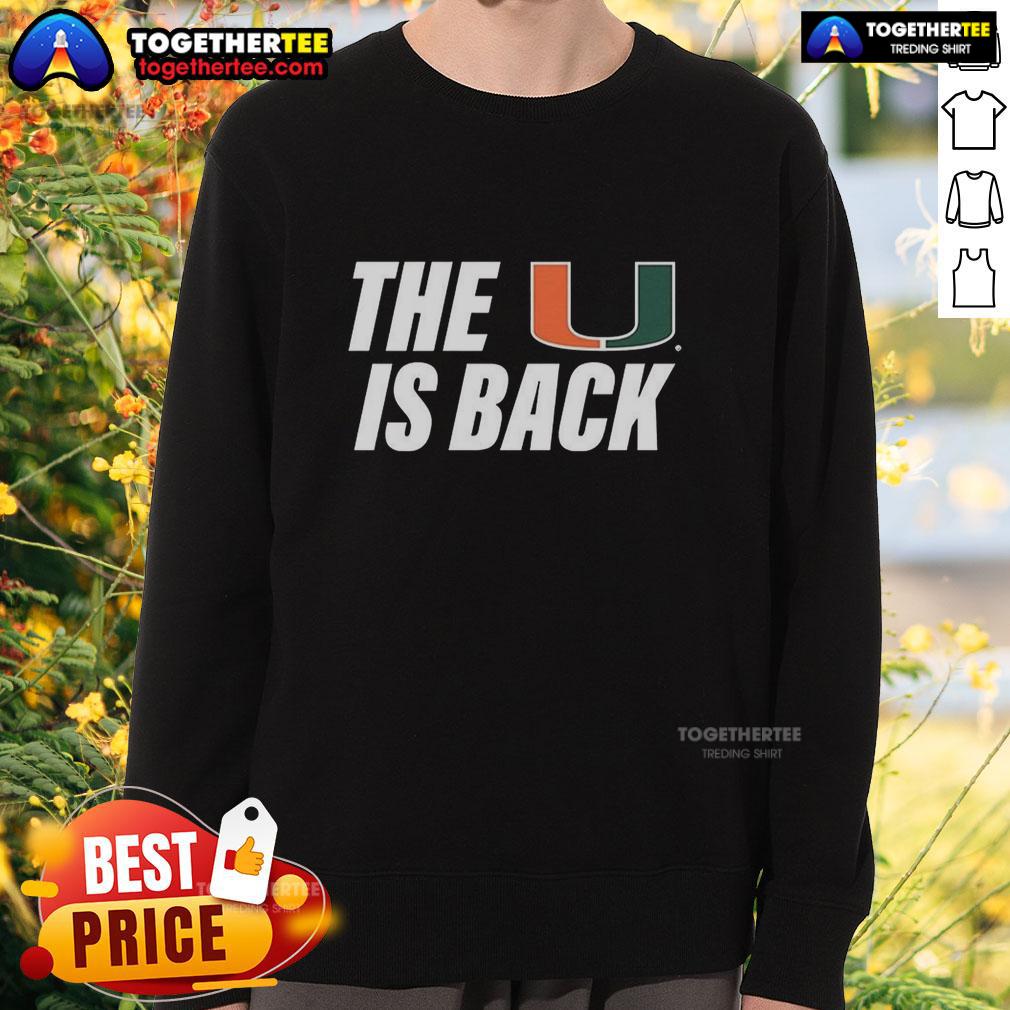 Good Miami Hurricanes NCAA The U Is Back T-Shirt - Image 5