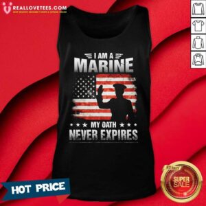 Alternative view of Funny I Am A Marine My Oath Never Expires American Flag Veteran Shirt