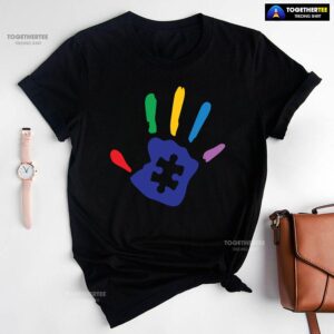 Autism Handprint Puzzle Piece T-Shirt – Kids Tee