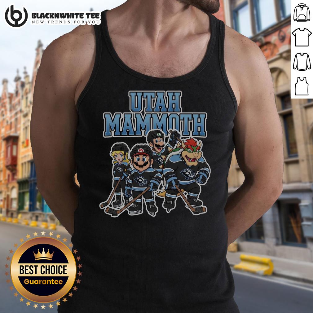 Awesome Utah Mammoth Super Mario Team Ice Hockey T-Shirt - Image 4