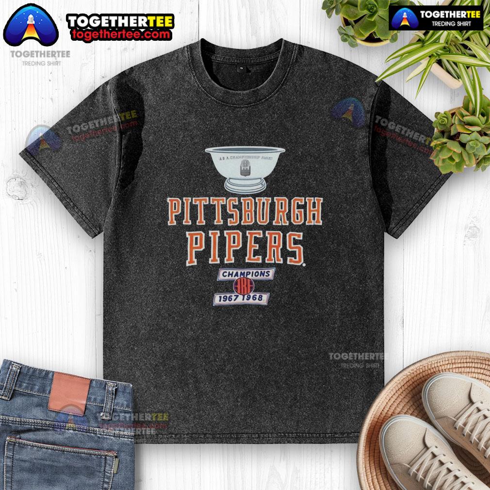 Good Pittsburgh Pipers 1967-68 ABA Champions Trophy T-Shirt - Image 6