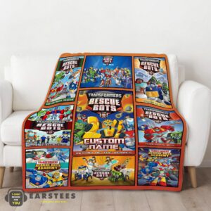 Alternative view of Good Transformer Rescue Bots Collage Poster Blanket Fleece Customized Blanket