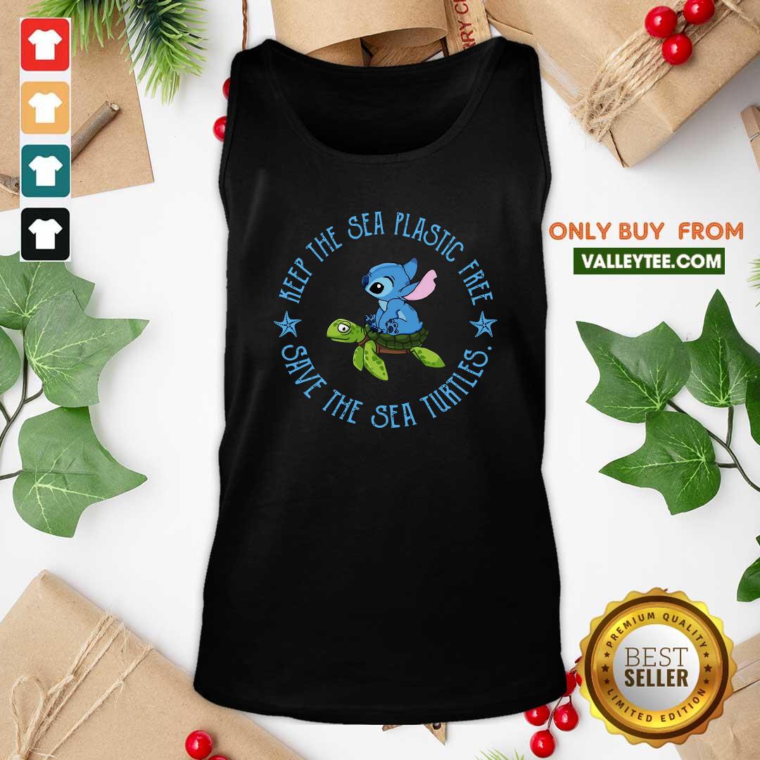 Lovely Stitch On The Turtle Keep The Sea Plastic Free Save The Sea Turtles Shirt - Image 5