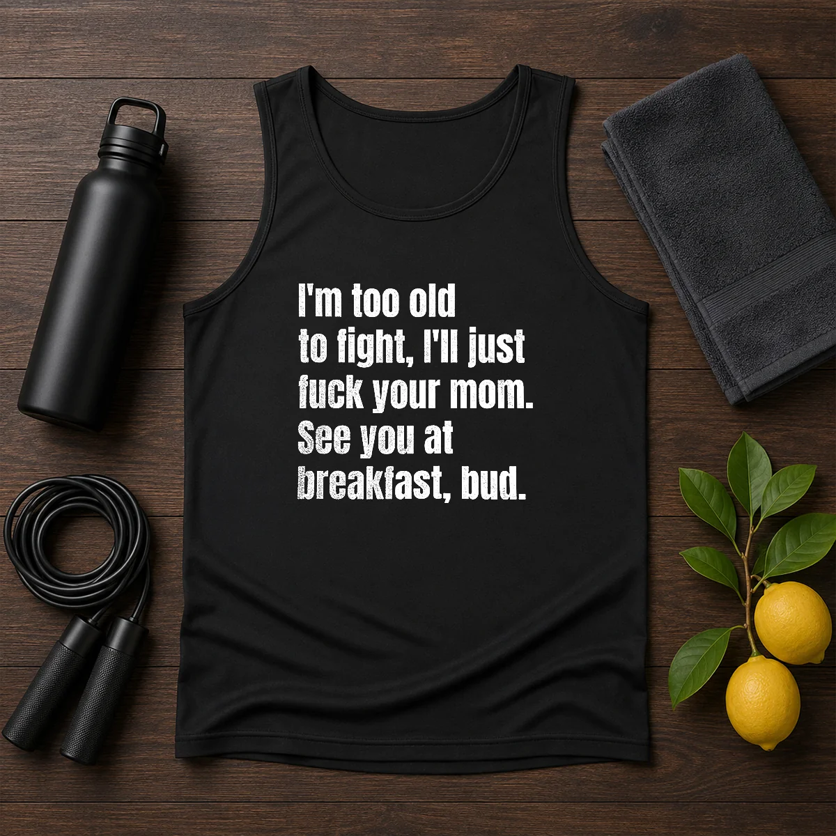 Nice I'M Too Old To Fight I'Ll Just Fck Your Mom Shirt - Image 3