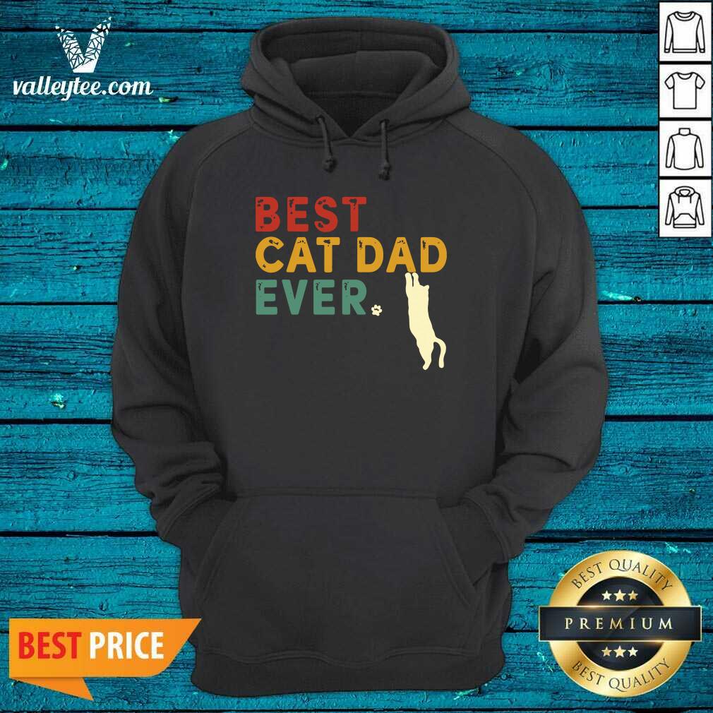Nice Best Cat Dad Retro Vintage Dad Cat Shirt - Image 2