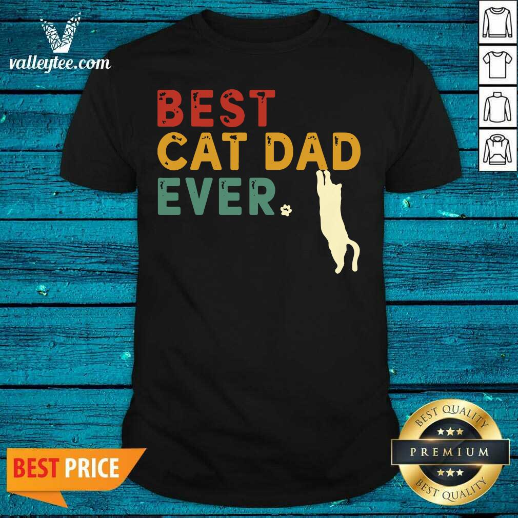 Nice Best Cat Dad Retro Vintage Dad Cat Shirt