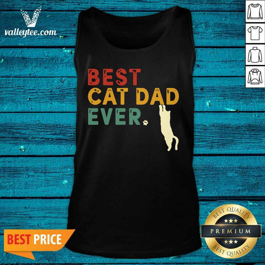 Nice Best Cat Dad Retro Vintage Dad Cat Shirt - Image 4