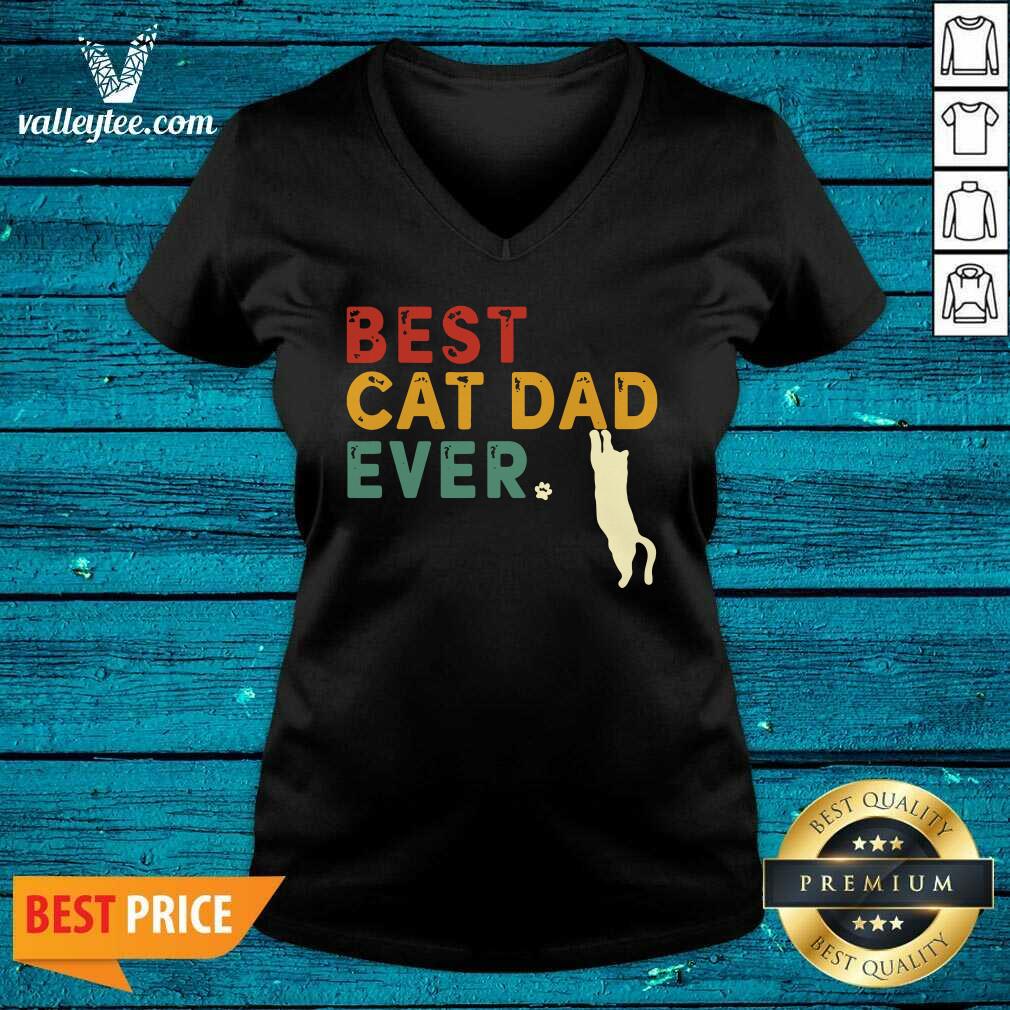 Nice Best Cat Dad Retro Vintage Dad Cat Shirt - Image 3