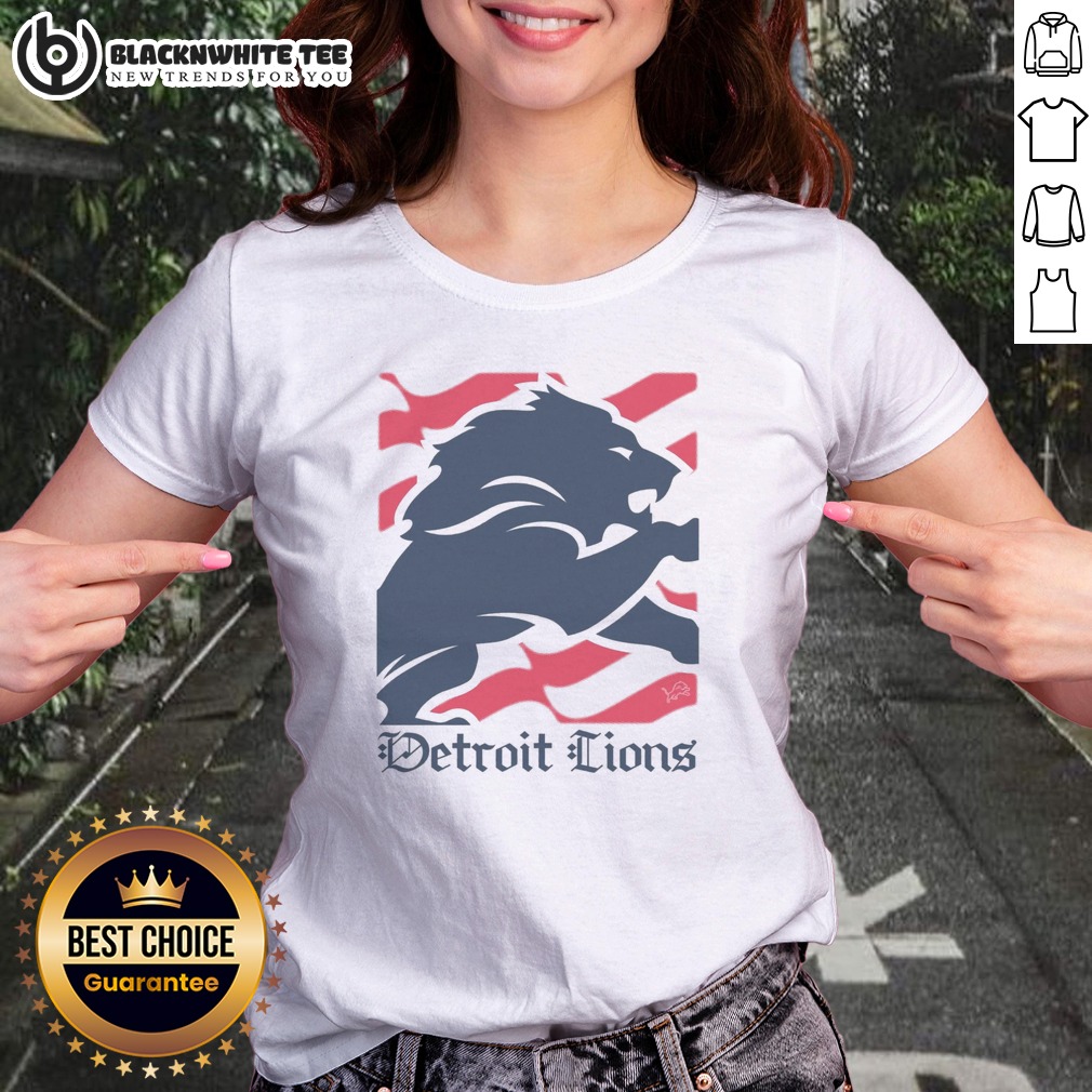 Awesome Detroit Lions American Heritage Wordmark Shirt - Image 3