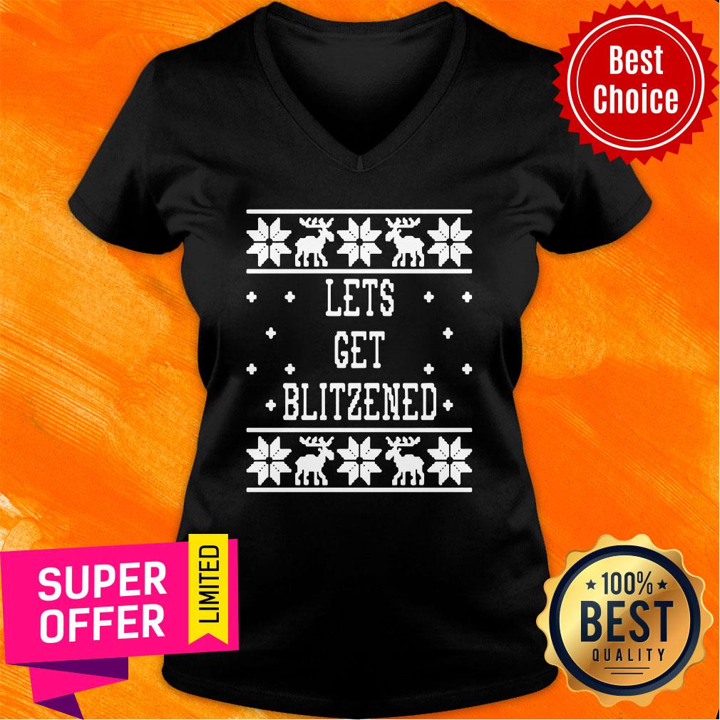 Top Let’s Get Blitzened Ugly Christmas Shirt - Image 3