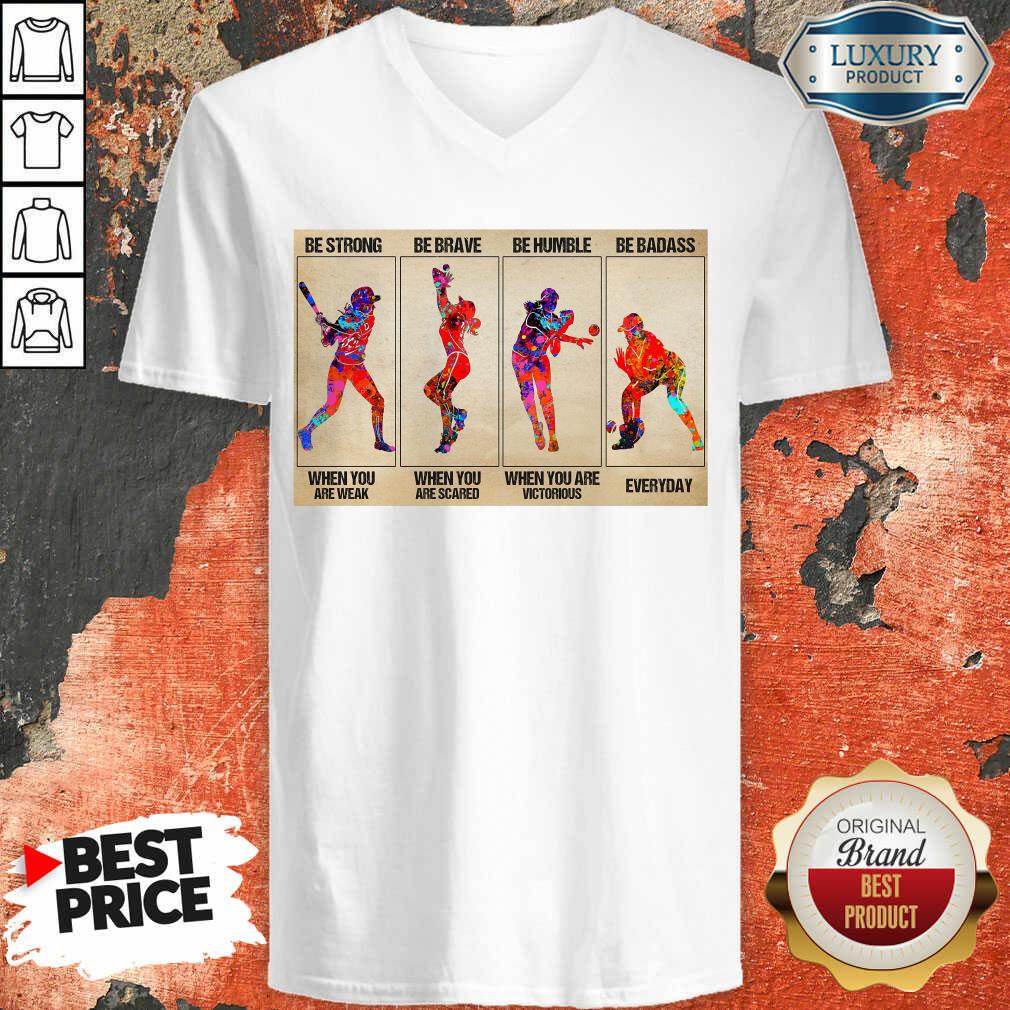 Happy Baseball Be Strong When You Are Weak Horizontal Poster Shirt - Image 5