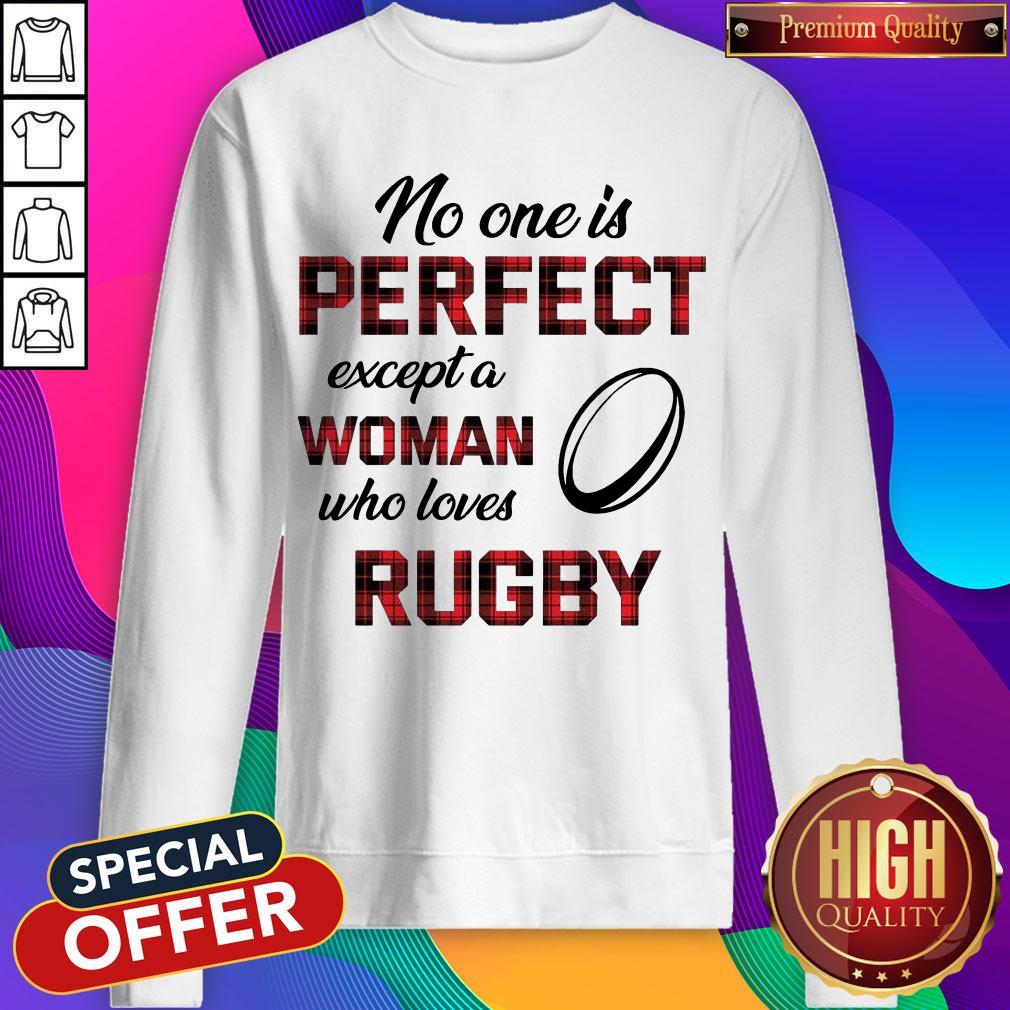No One Is Perfect Except Woman Who Loves Rugby Shirt - Image 2