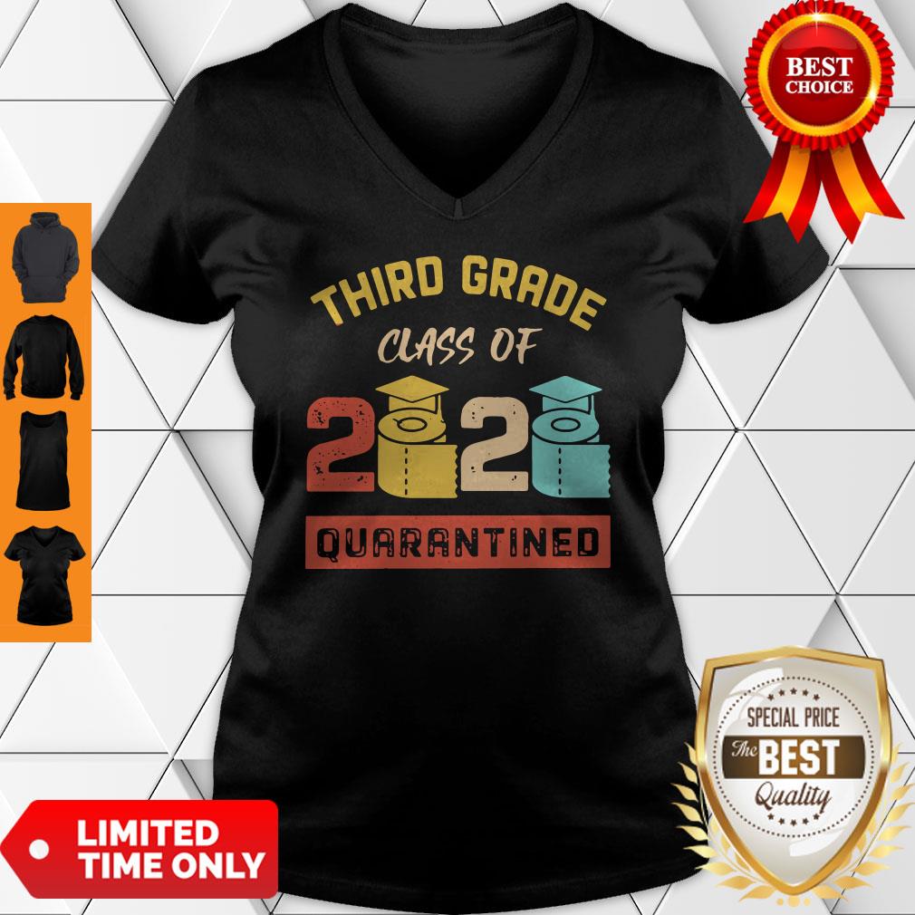 Official Third Grade Class Of 2020 Toilet Paper Quarantined Vintage Shirt - Image 3