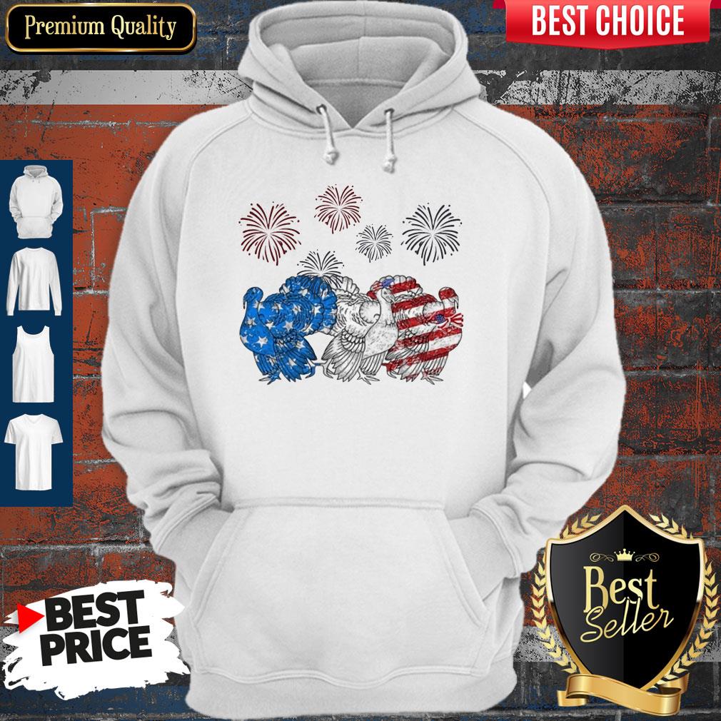 Independence Day Peacocks Wear Bow Tie Firework Shirt - Image 5