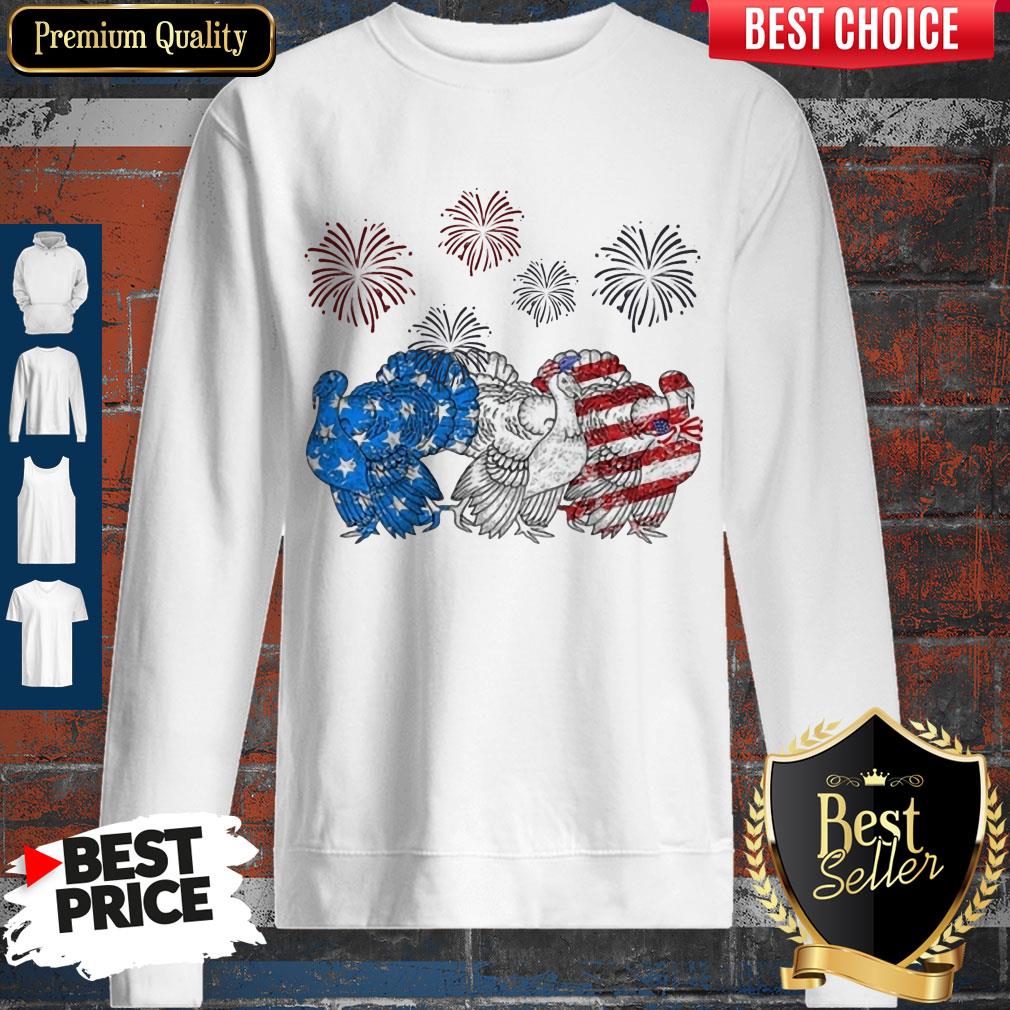 Independence Day Peacocks Wear Bow Tie Firework Shirt - Image 2