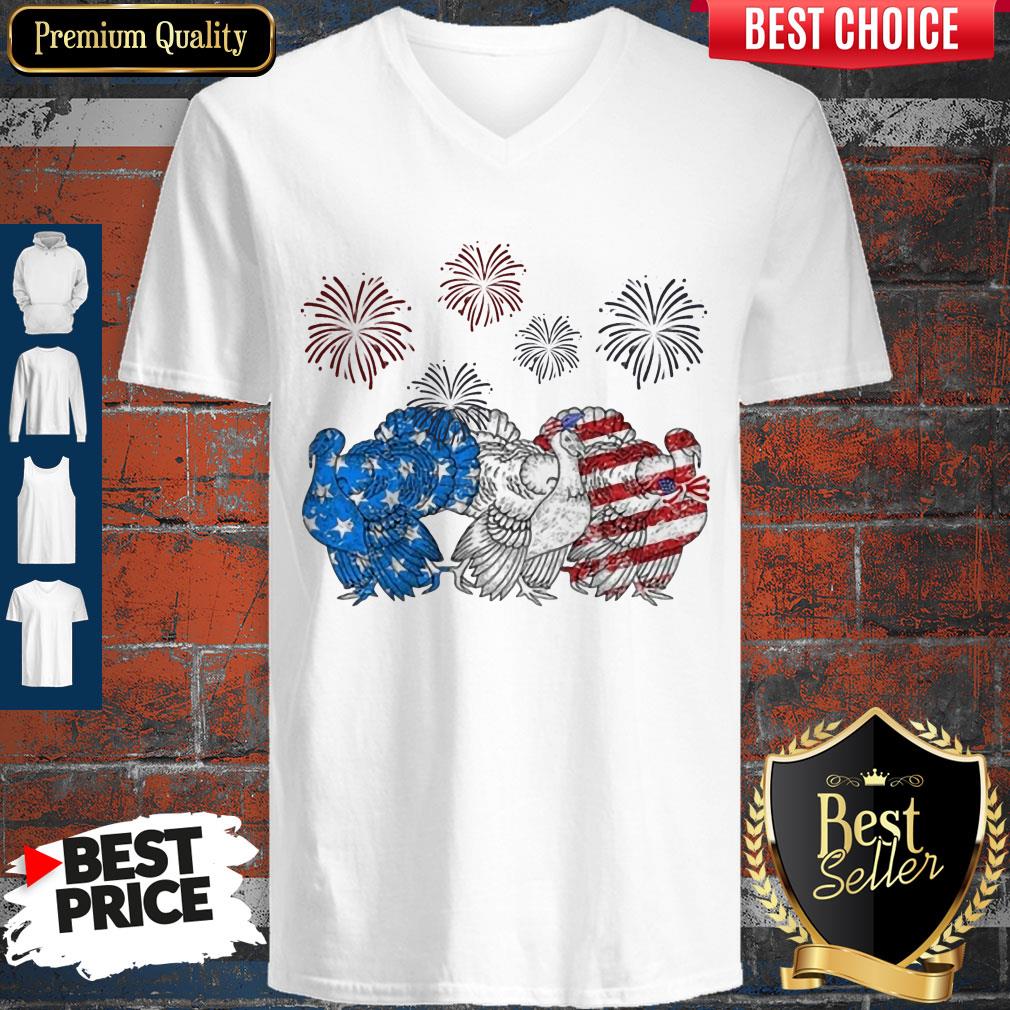 Independence Day Peacocks Wear Bow Tie Firework Shirt - Image 3