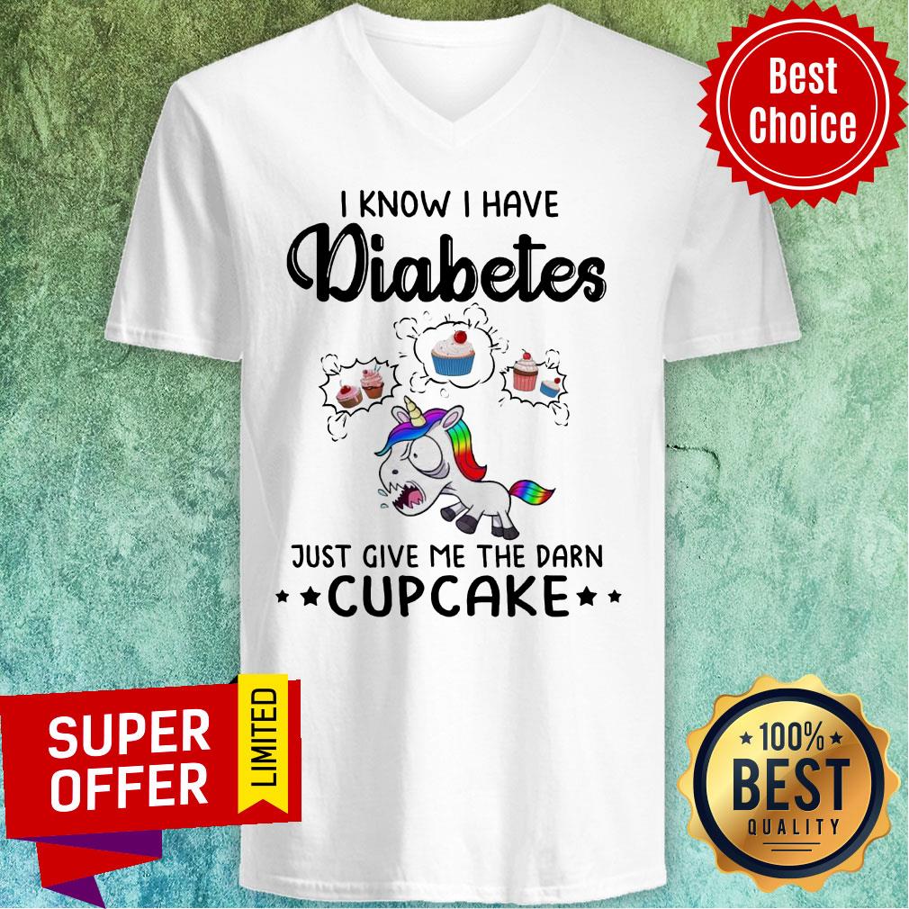 LGBT Unicorn I Know I Have Diabetes Just Give Me The Damn Cupcakke Shirt - Image 3