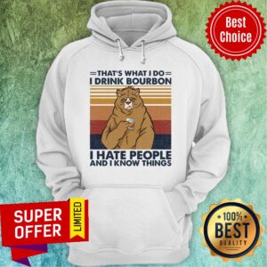 Alternative view of That’s What I Do I Drink Bourbon I Hate People And I Know Things Vintage Retro Shirt