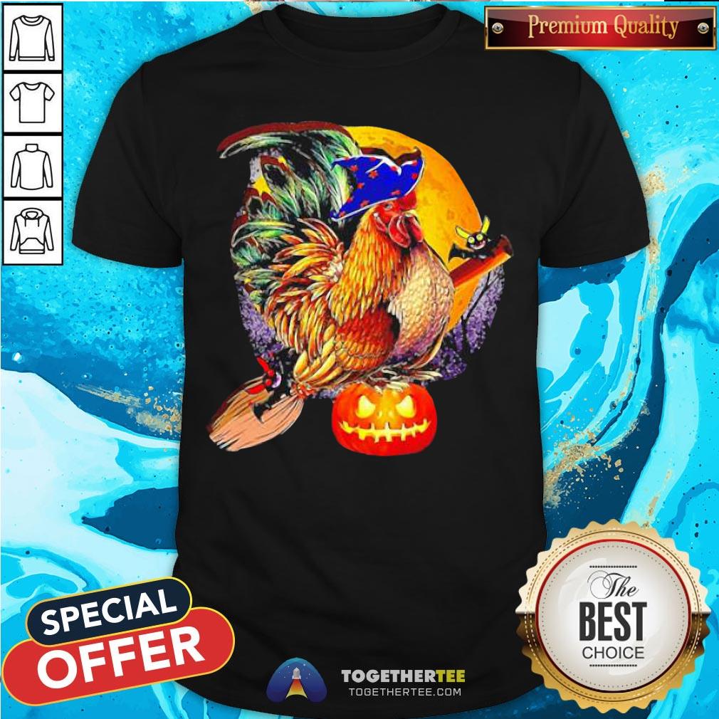 Nice Rooster Witch Happy Halloween Shirt