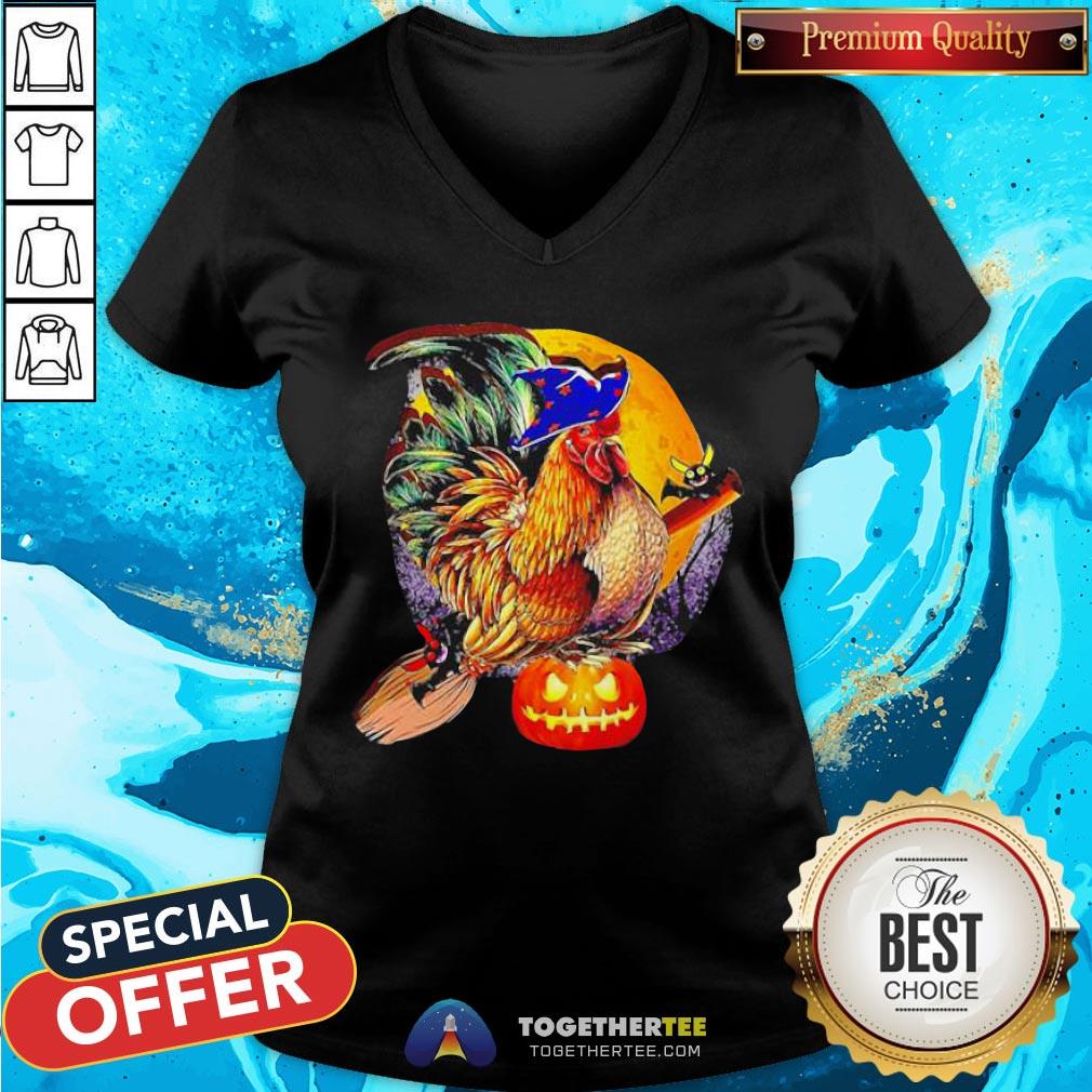 Nice Rooster Witch Happy Halloween Shirt - Image 2