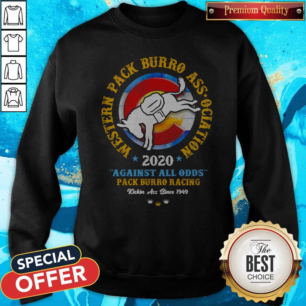 Western Pack Burro Association 2020 Against All Odds Pack Burro Racing Shirt - Image 4