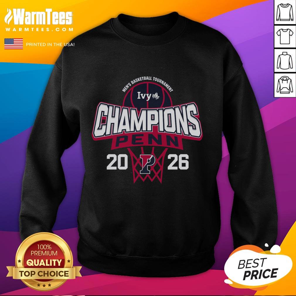 Awesome Pennsylvania Quakers Blue 84 2026 Ivy League Men's Basketball Tournament Champions T-Shirt - Image 5