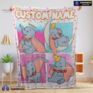 Official Disney Cartoon Baby Girl Elephant Dumbo Velveteen Cute Blanket Fleece Customized Blanket