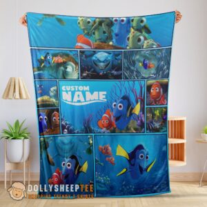 Perfect Disney Pixar Cartoon Finding Nemo With Dory Velveteen Cute Blanket Fleece Customized Blanket