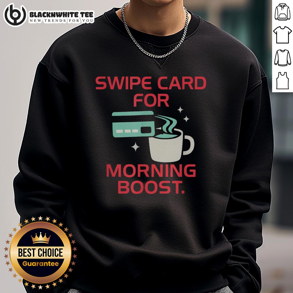 Official Coffee Swipe Card For Morning Boost Caffeine Lover T-Shirt - Image 5