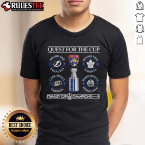 Official Quest For The Cup Florida Panthers 2025 Stanley Cup Champions Schedule T-Shirt