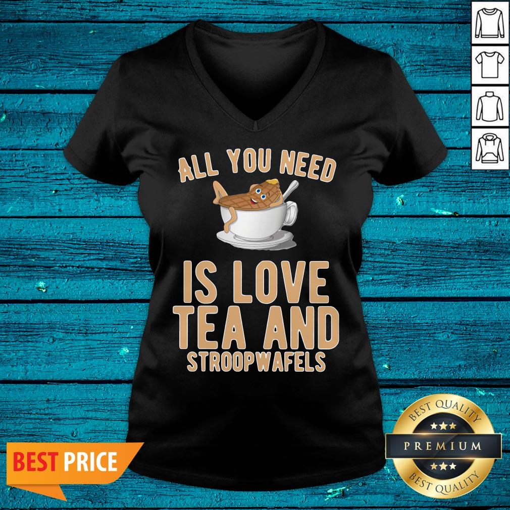 Cool All You Need Is Love Tea And Stroopwafels Shirt - Image 4