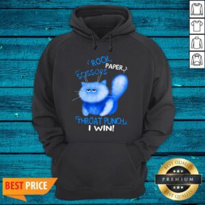 Alternative view of Cute Cat Rock Paper Scissors Throat Punch I Win Shirt