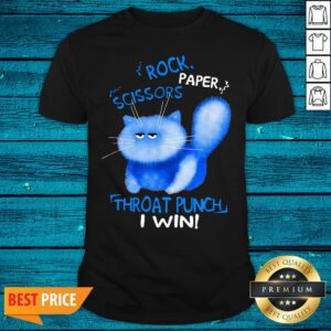 Cute Cat Rock Paper Scissors Throat Punch I Win Shirt