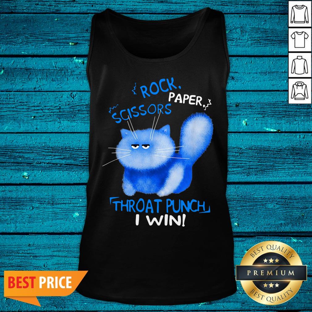 Cute Cat Rock Paper Scissors Throat Punch I Win Shirt - Image 4