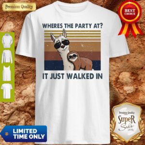Funny Llama And Sloth Wheres The Party At It Just Walked In Vintage Shirt