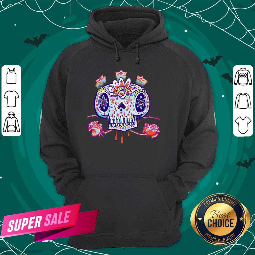 Shooga Sugar Skull Flower Dia De Los Muertos Day Dead Shirt - Image 5