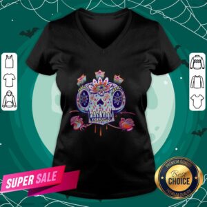 Alternative view of Shooga Sugar Skull Flower Dia De Los Muertos Day Dead Shirt
