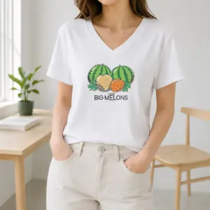 Alternative view of Hot Watermelon Cantaloupe Kiwano Fruit I Love Big Melons Threadheads Studios Shirt