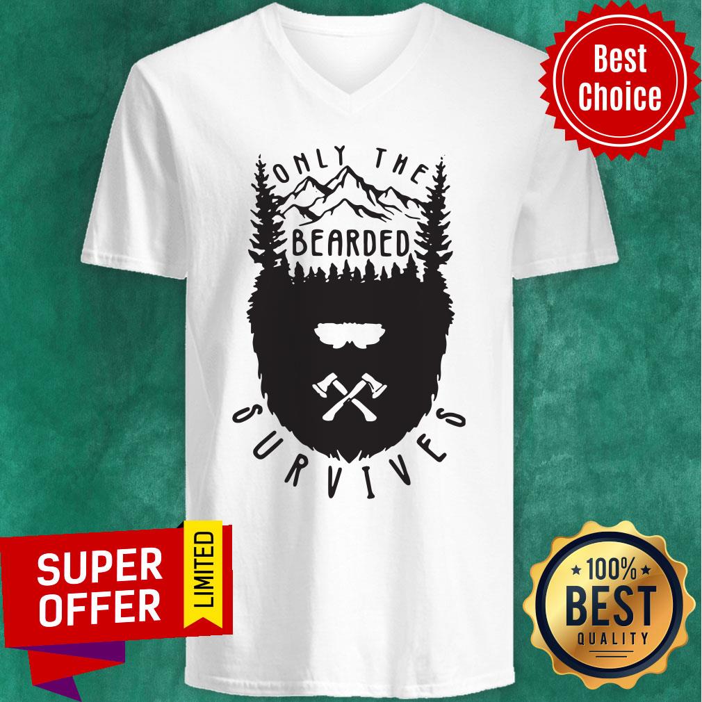 Nice Only The Bearded Survives Shirt - Image 4