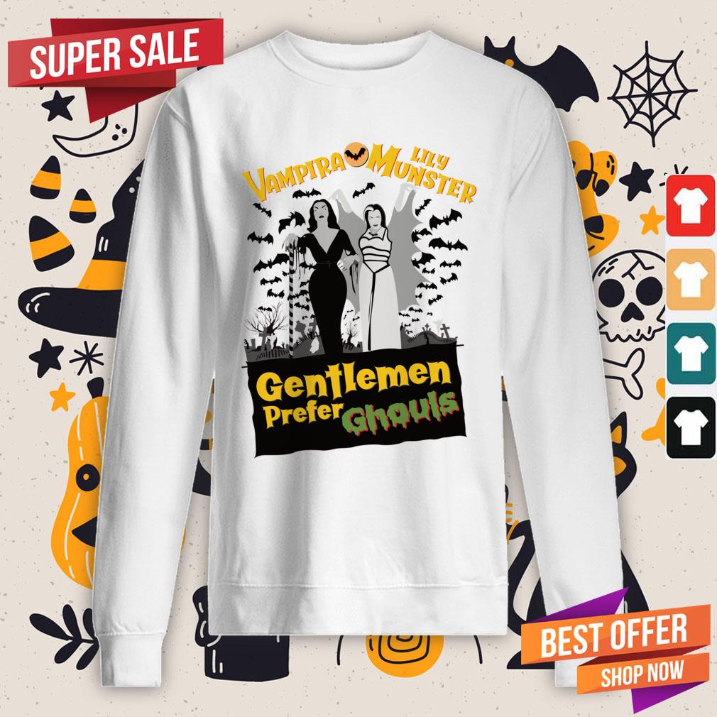 Vampira Lily Munster Gentlemen Prefer Ghouls Halloween Shirt - Image 4
