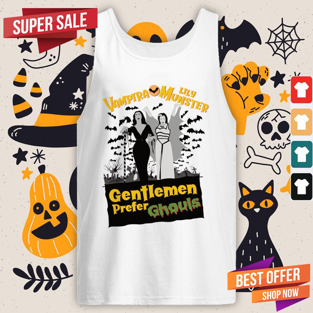 Vampira Lily Munster Gentlemen Prefer Ghouls Halloween Shirt - Image 3