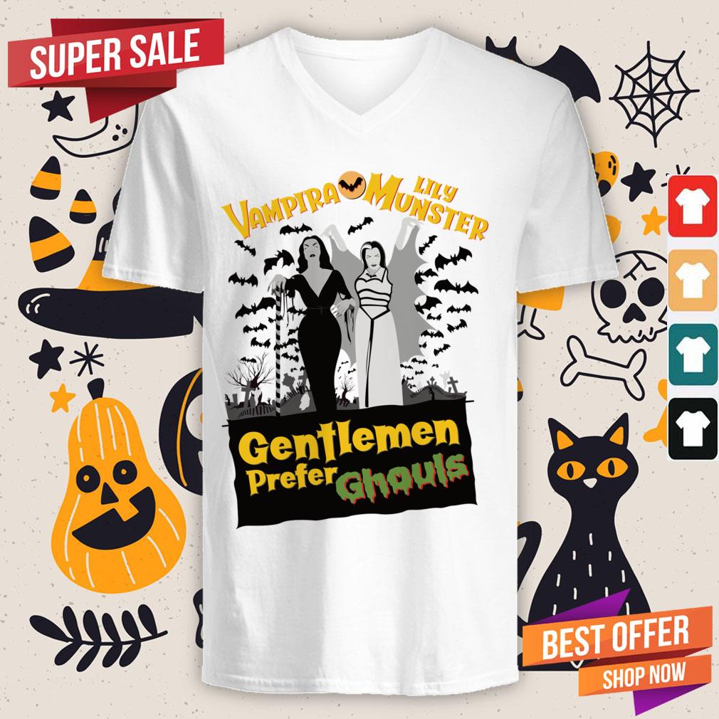 Vampira Lily Munster Gentlemen Prefer Ghouls Halloween Shirt - Image 2