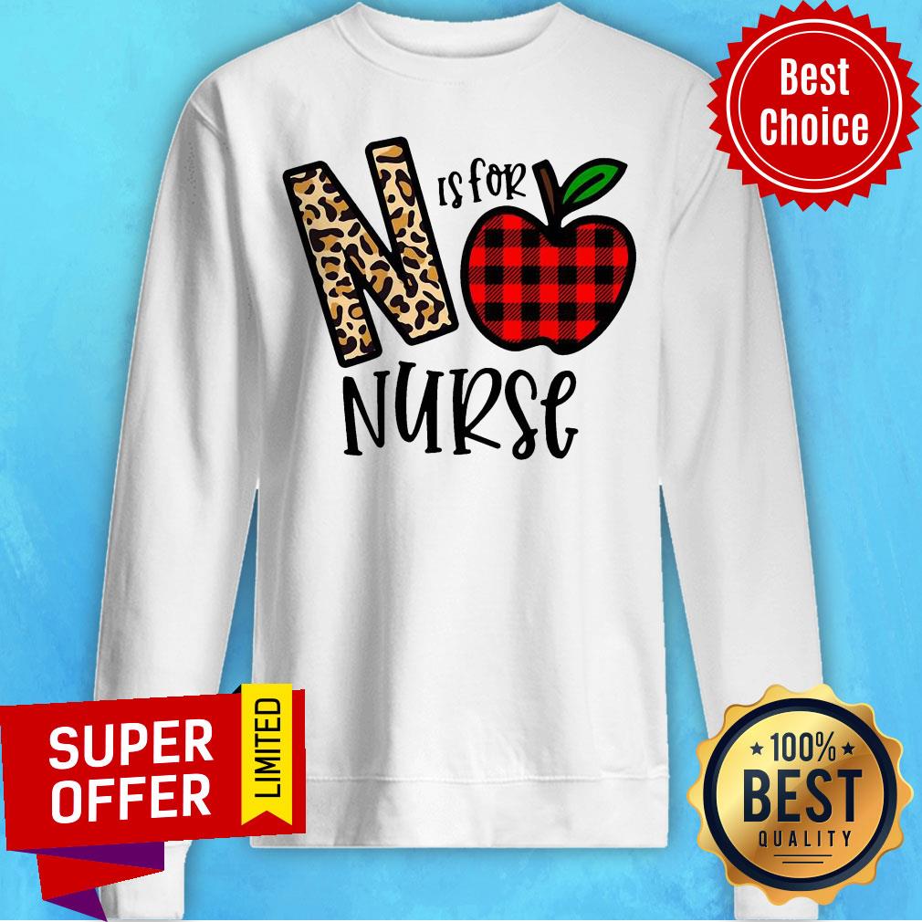 Premium N Leopard Is For Teacher Nurse Apple Shirt - Image 2