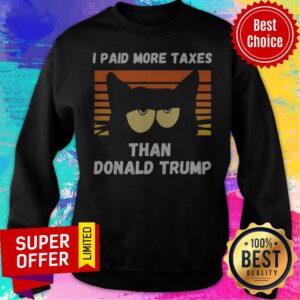 Alternative view of Vintage I Paid More Taxes Than Donald Trump2020 Debate Cat Shirt